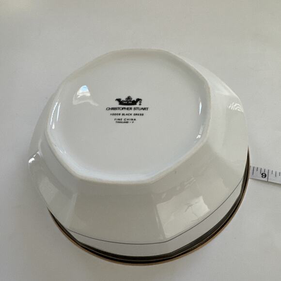 Christopher Stuart Gold Black Dress Y0009 8 1/4" Vegetable Pasta Serving Bowl - Picture 7 of 9
